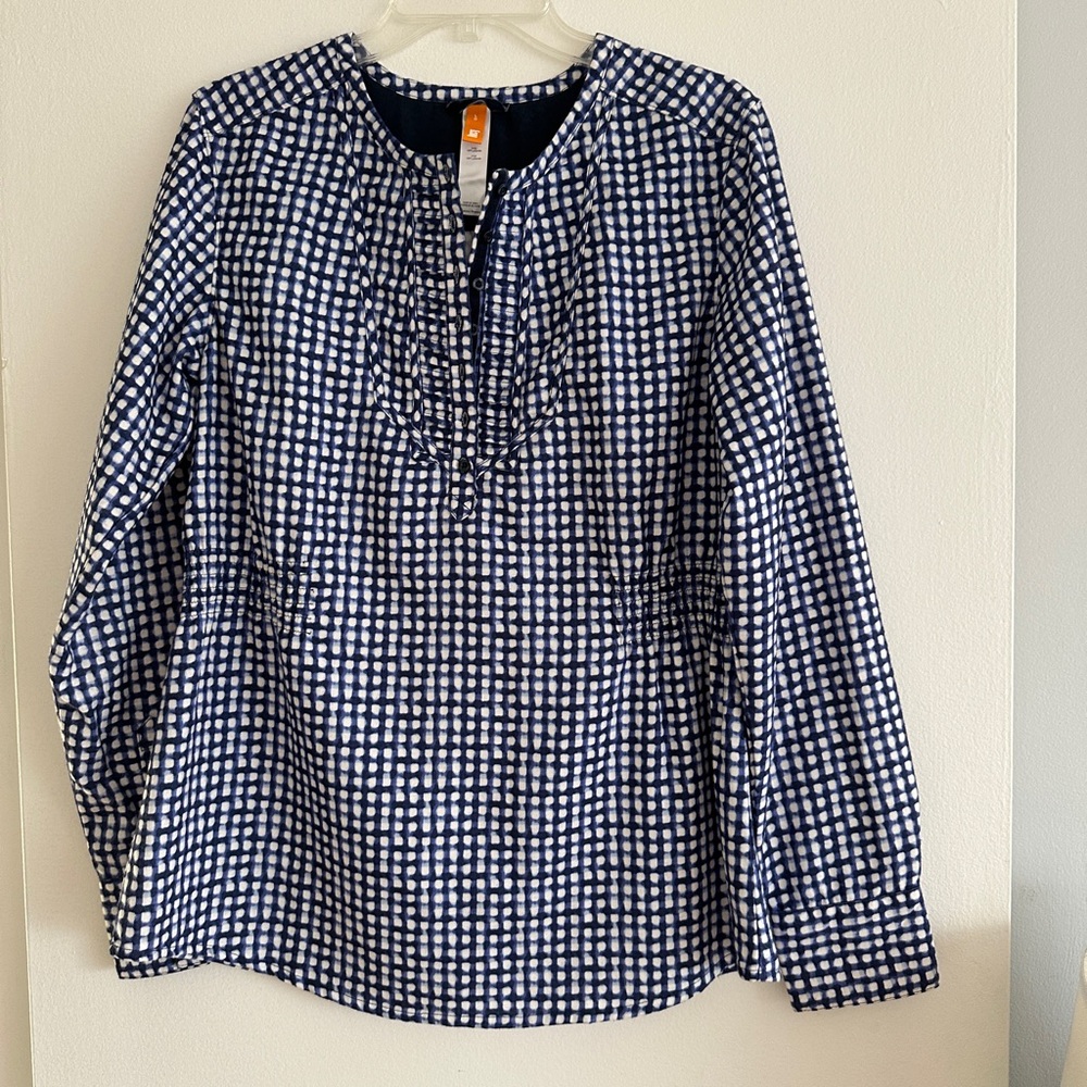 Lucy Blue and White Gingham Blouse